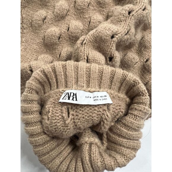 Zara Textured Knit Cropped Vest in Light Camel - Picture 6 of 6